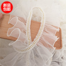 2 rice price 9cm wide variety of high quality encrypted organza pleated fur with lace accessories