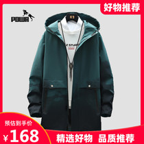 Long coat mens trench coat 2021 new spring autumn trend plus fat fat big size fat coat overcoat tooling jacket