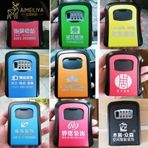Decoration site cat's eye anti-theft password key box wall-mounted storage box door lock box outdoor doorway home stay metal