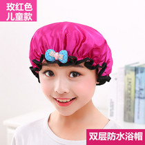 Waterproof childrens shower cap dry hair cap childrens shower cap waterproof bath cap female baby 2-5-6-10 years old