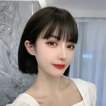 Wig short hair female summer full head cover simulation natural bobo head shape Net red summer age reduction wig set