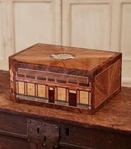 JAMES PURDEY & SONS AUDLEY HOUSE MARQUETRY THEATER INLAID HUMIDOR