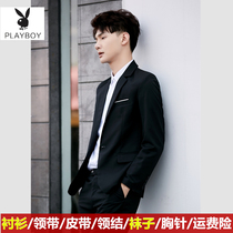 Playboy suit suit mens formal youth Korean version slim autumn and winter wedding casual small suit jacket trend