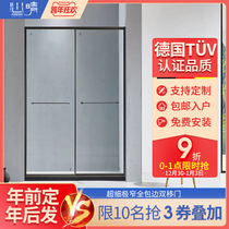 Heart clear extremely narrow shower room one-shaped bath screen dry and wet separation bathroom sliding door toilet partition glass sliding door