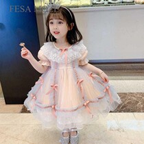 Tide brand Lolita summer dress girls dress foreign style new summer childrens performance suit Baby puffy princess dress