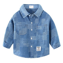 Boy denim shirt pure cotton autumn clothing new children long sleeves shirt baby blouses jacket spring autumn 9982