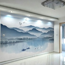 Bamboo wood fiber integrated wall panel TV background wall custom living room quick installation landscape landscape gusset decorative wall panel