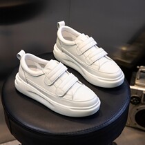 WUXIE fashion personality Velcro small white shoes ins trendy shoes milk silk breathable casual shoes