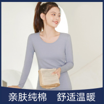 Pure Cotton Autumn Clothing Lady Blouse Single Piece Slim body warm lingerie suit Winter cotton sweatshirt with undershirt in winter cotton sweater