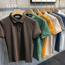 2021 summer pearl cotton solid color Polo shirt mens short-sleeved top fashion lapel slim Korean version wild T-shirt