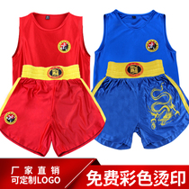 Sanda suit Childrens martial arts suit suit Fight suit Mens and womens shorts Performance suit Taekwondo adult fighting suit customization