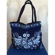 Hand-painted batik cotton bag Dali blue dye specialty Chinese gift for foreigners