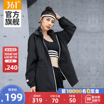 361 Degree windbreaker women 2021 Autumn New cardigan sports casual hooded loose long sleeve sports coat women