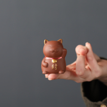 Yuxuan fingertip tea pet purple sand lucky cat ornaments cartoon kitten tea play tea art boutique tea play tea insect home home