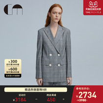 COMME MOI Lu Yan designer autumn and winter retro plaid fashion lady commuter suit jacket
