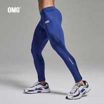 OMG Tide brand nylon high-play professional sports fitness training leggings mens quick-drying basketball yoga compression pants