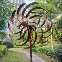 Outdoor courtyard villa foreign trade Amazon solar lamp double-sided 360-degree rotating garden iron decorative Windmill