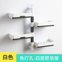 Soap case suction cup hanging wall-type drain-free and rotary soapbox creative multilayer toilet bathroom shelve