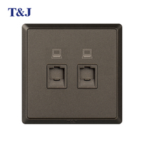 Tianji TJ switch socket panel simple series dumb black two-digit computer socket interface 86 type concealed official