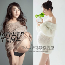 2021 New pregnant photos clothing fashion mommy photo art photo photography uniform shoulder sweater pregnant women Photo Clothing