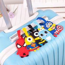 Creative luggage case boarding pass buckle pendant cartoon luggage tag travel trolley case reinforced tag card tag