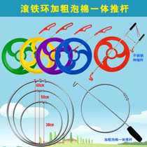 Iron ring rolling iron ring children kindergarten play outdoor students hand push hot wheel 80 after nostalgic round with rolling circle