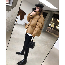 Down jacket womens short small man 2021 Winter Korean fashion foreign style jacket thick white duck down bread jacket