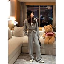 Spring Clothing 2022 New Casual Suit Womens Tennis Red Fried Street Sports Wind Fashion clothing pants Two sets of foreign air