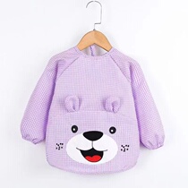 Spring slim fit hood Childrens kindergarten indoor waterproof and anti-fouling hood shirt infant comfortable and breathable apron bib