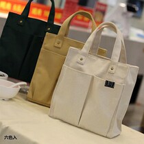 Lunch box bag bento bag tote bag to work with rice bag multi-pocket practical all-match canvas lined multi-color summer
