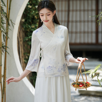 Chinese style of the Tang Costume Woman in Chinese style Style Zen of the Chinese Zen Tea Costume Fairy Qi of the Han Chinese Costume Women Suit