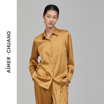 Ador · CHUANG tonal series silk long sleeve shirt CA810133