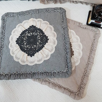 Korean cushion cotton lace decorative square non-slip cushion padded quilted pad