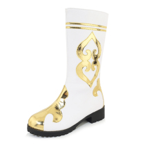 Childrens white riding boots Ethnic dance dance shoes Mongolian boots Tibetan boots low-heeled performance shoes Xinjiang dance boots men and women