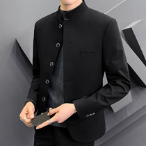 Zhongshan mens suit suit suit Korean version of the trend young handsome Chinese collar improved self-cultivation Chinese style small suit