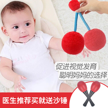 Baby vision training red ball 0-3 months newborn baby visual pursuit red soft cloth ball toy 1 year old