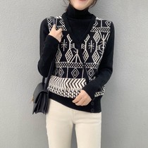 Spring and Autumn 2021 new womens knitwear fake two sweaters
