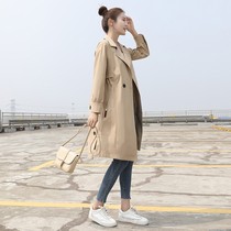 Trench coat women 2021 spring and autumn womens new fashion long loose casual small man thin design coat