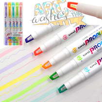 Japan uni Mitsubishi highlighter PROPUS through window fluorescent marker pen students with color marker pen double head