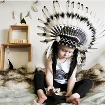 ins Nordic style handmade Indian feather headdress Party hair accessories Entertainment venue decoration accessories Photo props