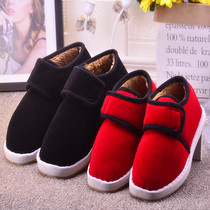Handmade cotton shoes womens winter cotton tow beef tendon home warm non-slip indoor Moon shoes plus velvet thickened finished bag heel