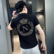 Polo shirt mens summer thin fashion short-sleeved t-shirt tide brand lapel trend casual men ruffian handsome half-sleeve tide man