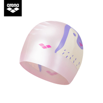 arena arena swimming cap ladies fashion penguin print waterproof silicone ins Wind swimming cap ASS0603