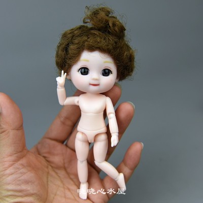 taobao agent Mini doll 12cmq version little doll OB11 white muscle joint body 12 points doll no makeup changes