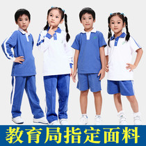 Shenzhen school uniform short-sleeved primary school school uniform pants mens and womens sports shorts summer top suit