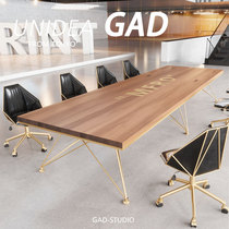 UNIDEA industrial wind LOFt meeting table set together large and small office solid wood workbench long table table