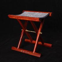 Shandong solid wooden horse tie mahogany craft Mazza portable Mazza folding stool shoe chair to send gifts to the elderly
