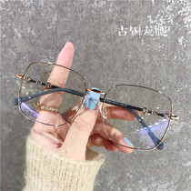 Ni Ni the same anti-blue light radiation myopia glasses female Phnom Penh flat light net red glasses frame male big face is thin