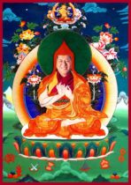 The Tibetan hand-painted thangka hanging picture is like the Dharma King Ruyi Bao Buddha statue Jigme Phuntsok Buddha portrait photo photo