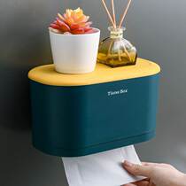 Simple toilet tissue box non-perforated toilet waterproof paper box roll paper tube wall-mounted toilet paper rack